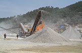 Work site of stone production line Work site of stone production line